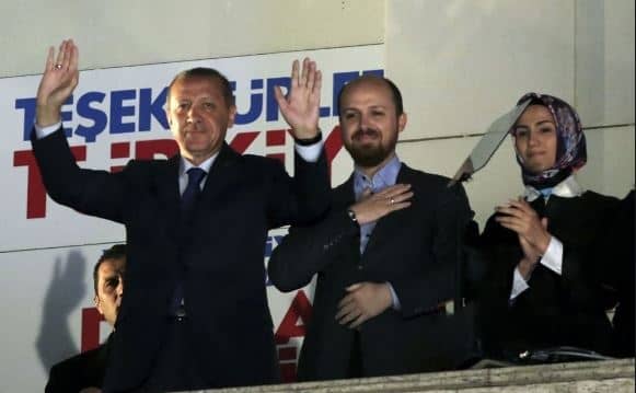 President, Recep Tayyip Erdogan with his children.